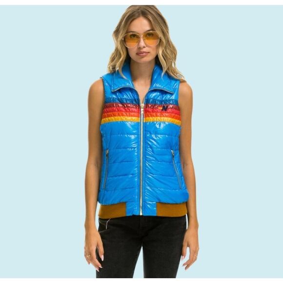 NWT WOMEN'S 5 STRIPE VEST in SNORKEL BLUE Size Large - Picture 2 of 13